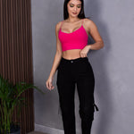 PANTALON BAGGY CARGO TAFETA MUJER