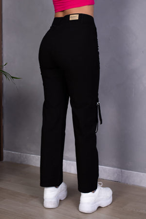 PANTALON BAGGY CARGO TAFETA MUJER