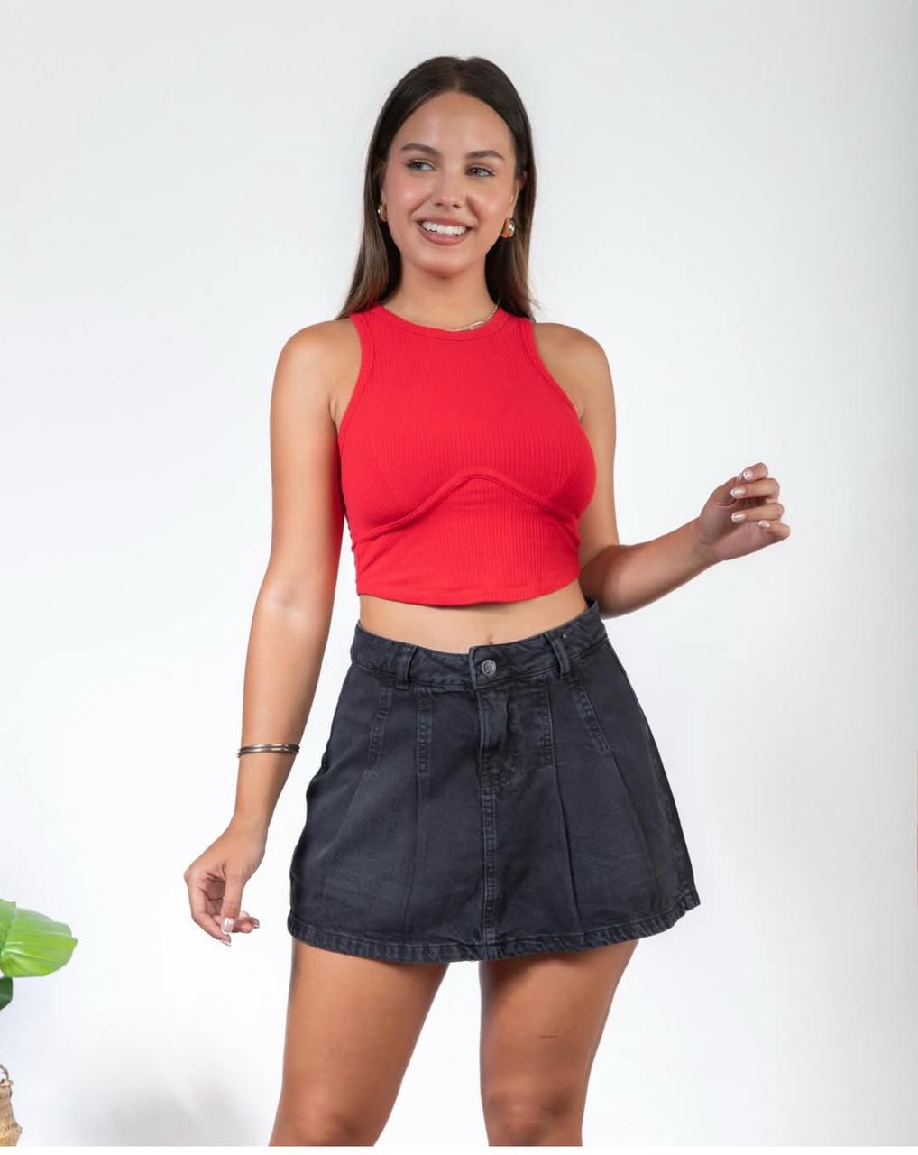 FALDA SHORT PLIZADA