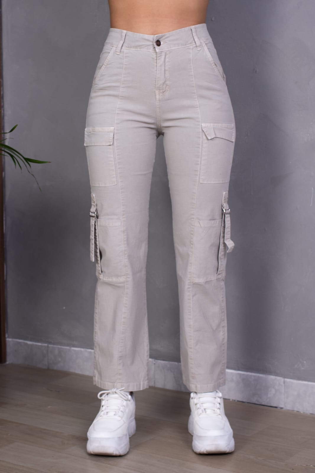 PANTALON BAGGY CARGO TAFETA MUJER