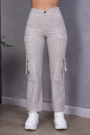 PANTALON BAGGY CARGO TAFETA MUJER
