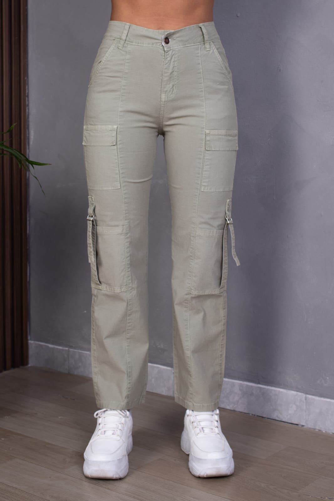 PANTALON BAGGY CARGO TAFETA MUJER