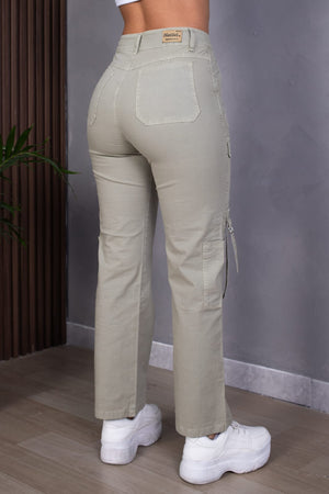 PANTALON BAGGY CARGO TAFETA MUJER